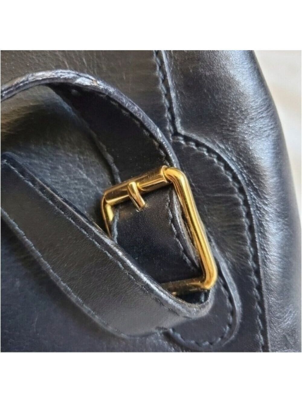 Authentic Gucci Mini Backpack Black Leather Bamboo Handle - Picture 14 of 15